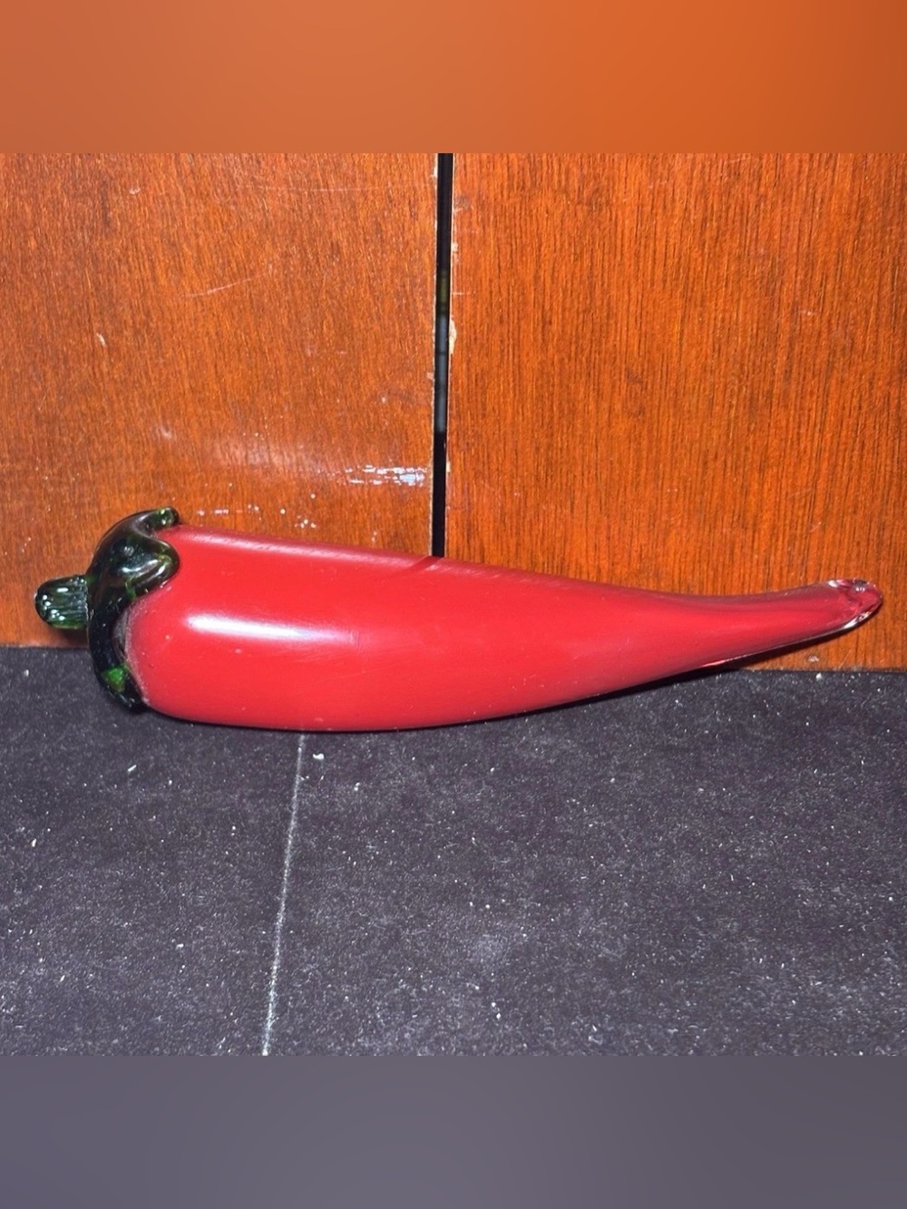 Hand Blown Art Glass Chili Pepper Figurine Paperweight 7" Decorative Collectible